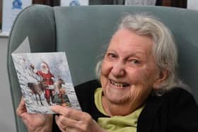 A resident of Brookside, Betty Snape with her Christmas card