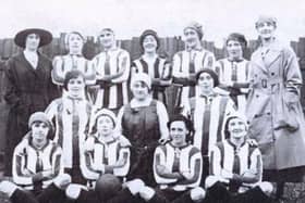 Dick, Kerr Ladies before their first match on Christmas Day 1917.