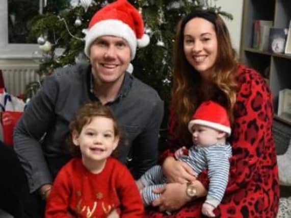 Laura, husband Luke and children Niamh, three, and Eric enjoying Christmas at home.