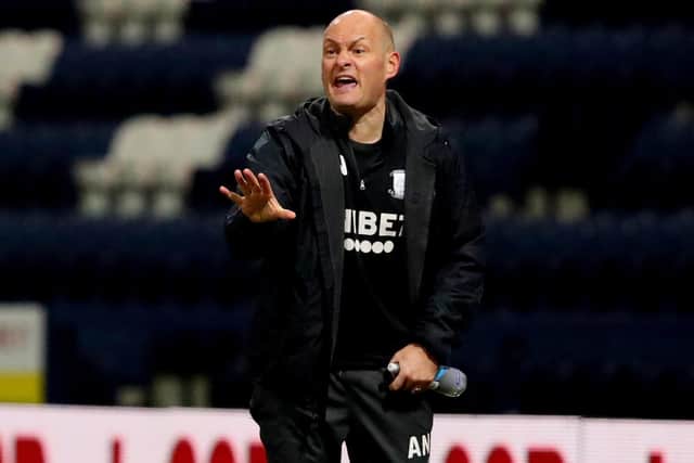 Preston North End manager Alex Neil during the victory over Coventry City at Deepdale