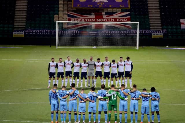 PNE and Coventry observe a minute's silence to remember fans and former players of both clubs who passed away in 2020