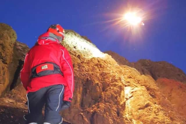 A night rescue in the Lake District. Photo Coniston Mountain Rescue Team.
