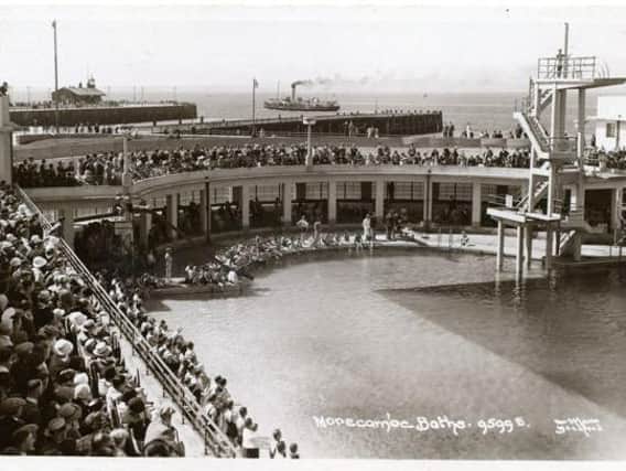 The opening of Morecambe's Super Swimming Stadium in 1935.