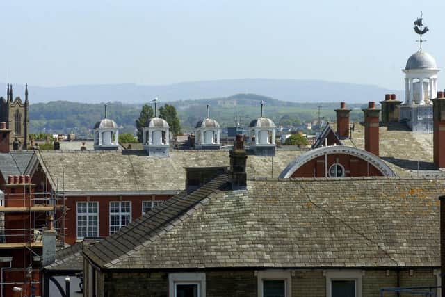 Over the rooftops to the Adult College, formerly the Art and Technical School which was taken over by St John’s Ambulance as a distribution centre around 1914.