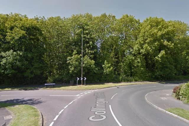 A taxi carrying a passenger has skidded off the road and into a woods after hitting ice in Collingwood Street, Chorley this morning. Pic: Google