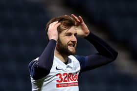 Tom Barkhuizen during the 1-0 defeat to Nottingham Forest.