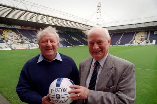 Tommy Docherty and Sir Tom Finney at Deepdale