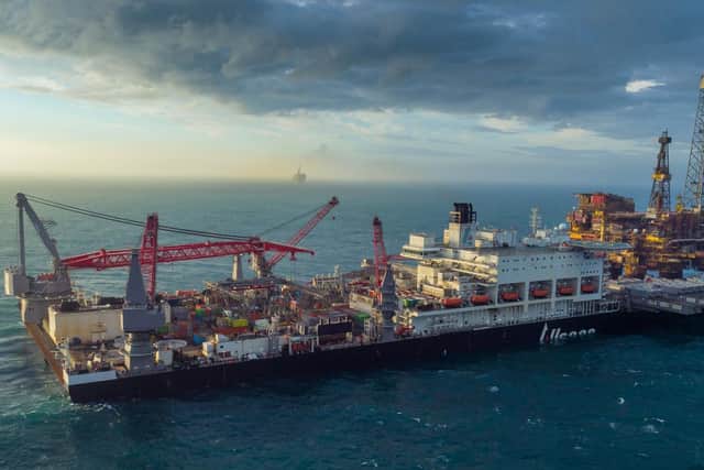 The  huge Allseas Pioneering Spirit will visit the Lancashire coast to decommission tow gas rigs in 2021
