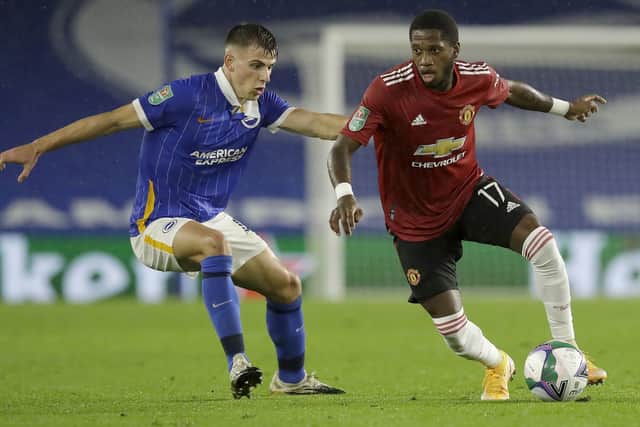 Jayson Molumby in action for Brighton against Manchester United in the Carabao Cup earlier this season
