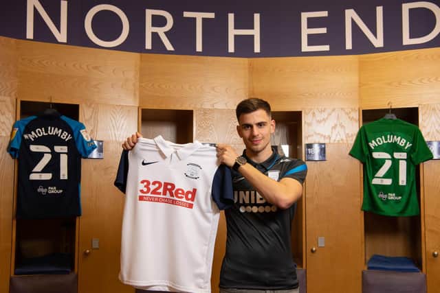 Jayson Molumby after signing on loan for North End       Pic courtesy of PNE