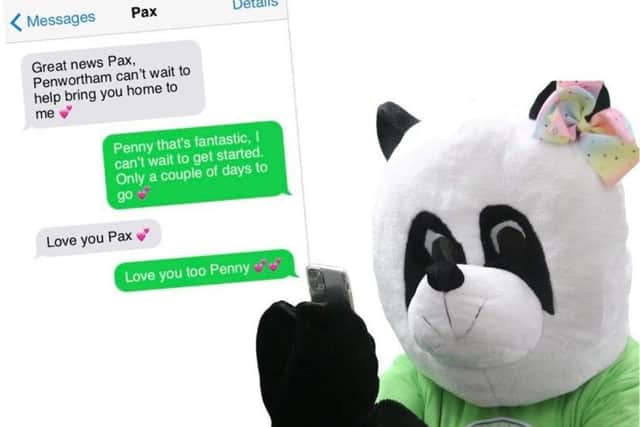 Penny is texting Pax