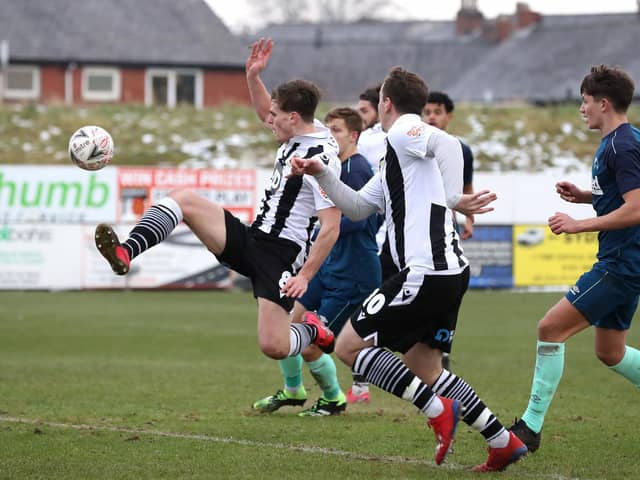 Mike Calveley scores Chorley's second against Derby