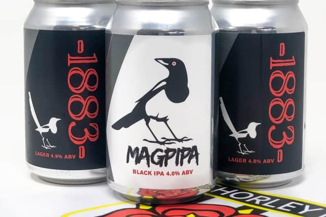 The specially brewed Magpipa Black IPA and the 1883 Lager are both available to order from the Hops and Shots website. (Photo by Hops and Shots)