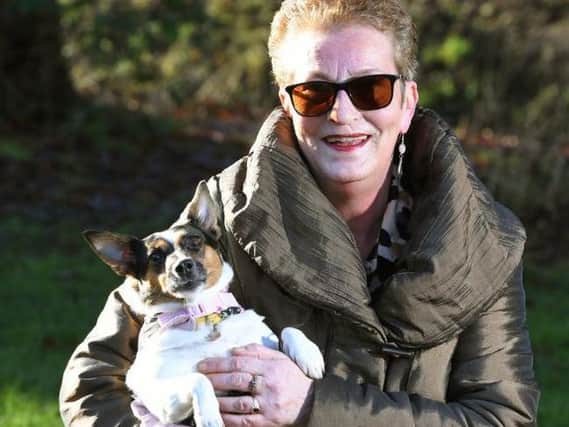 Karen Bamber, 58, with Molly, her 'big-hearted' Jack Russell. Molly found a new-born kitten next to the river behind her Karen's home in Leyland and brought it inside to nurse it