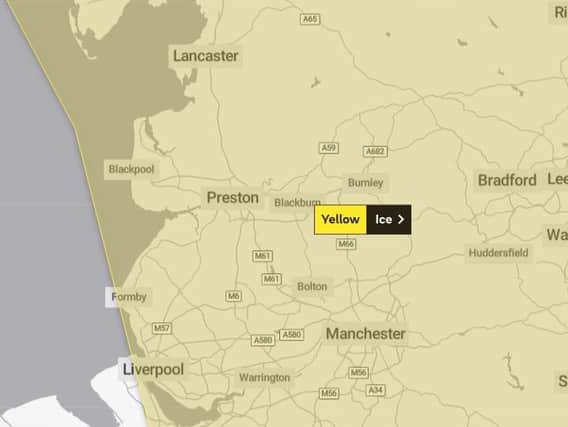 Yellow weather and travel warnings remain in place as Lancashire hit by icy conditions