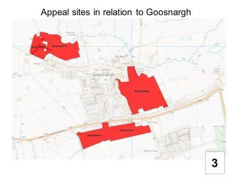 The proposed sites that Preston City Council says would "destroy" Goosnargh (image:  Preston City Council)