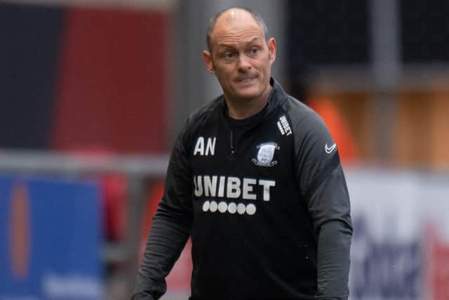 Preston North End manager Alex Neil on the touchline during the defeat to Breisto, City