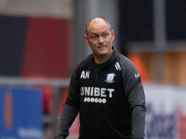 Preston North End manager Alex Neil on the touchline during the defeat to Breisto, City