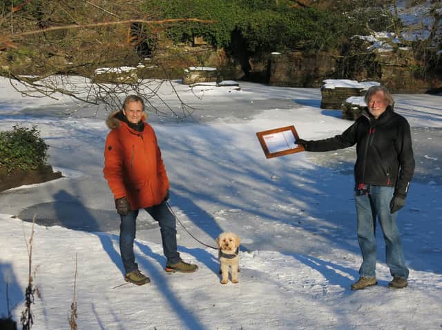 Richard Galloway, Director of the Rivington Heritage Trust, with BBC Radio presenter Mark Radcliffe, who supports the Squarea fundraising initiative