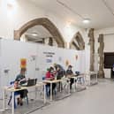 Inside the crypt of Blackburn Cathedral where patients began receiving their Covid-19 vaccines (Peter Byrne/PA)