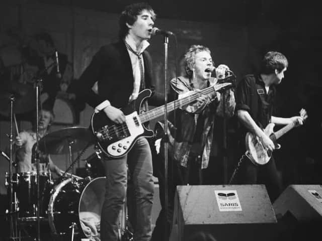 The Sex Pistols on stage in Amsterdam three weeks after Preston banned them.