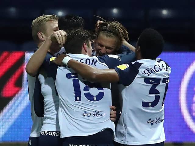 North End players celebrating a goal in the win over Middlesbrough last month