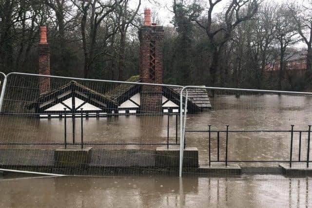 Chorley Council and the town's residents fear for the Grade-II listed Ackhurst Lodge which is nearly completely submerged by floodwater