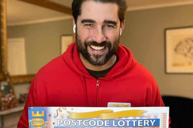 People’s Postcode Lottery ambassador Matt Johnson breaks the news online to five Chorley neighbours that they are sharing a prize of £180,000