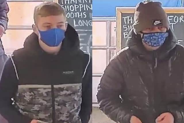 Police would like to speak to these men in connection with the incidents. (Credit: Lancashire Police)