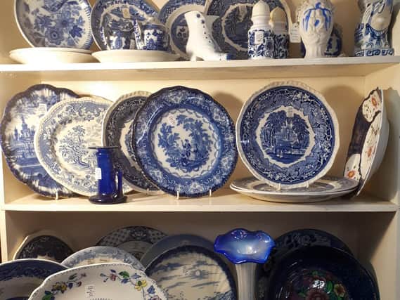 Blue and white pottery give a welcome, spring cheeriness to winter days