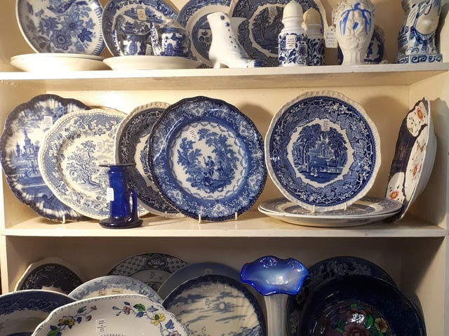 Blue and white pottery give a welcome, spring cheeriness to winter days