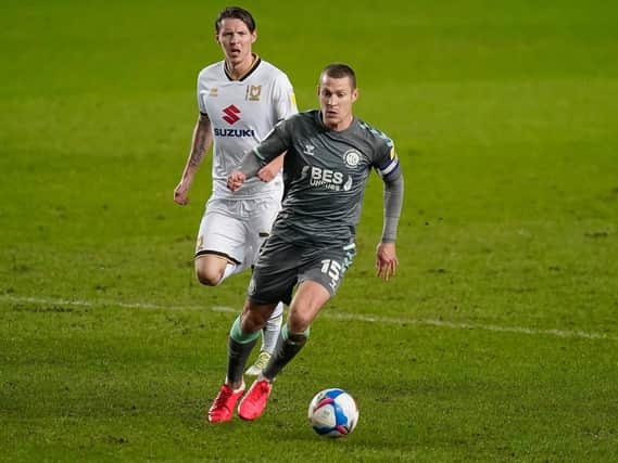 Paul Coutts in possession during the MK Dons defeat in midweek.