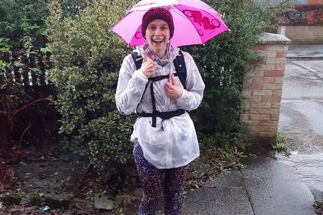 Colourful runner Samantha runs each day to clock up miles as part of her new challenge