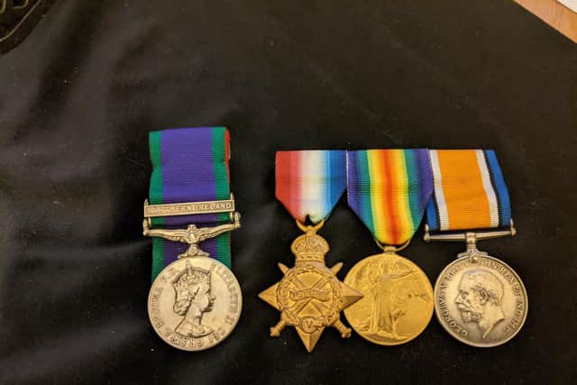 Shirley's and her grandfather's medals