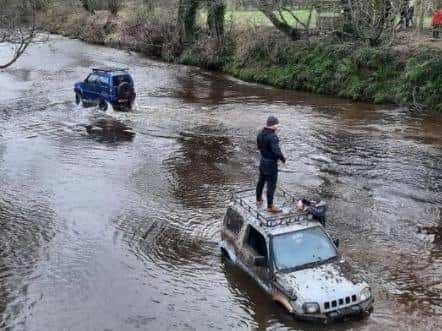 The image, shared with police and the council, appears to show one vehicle to have broken down in the river
