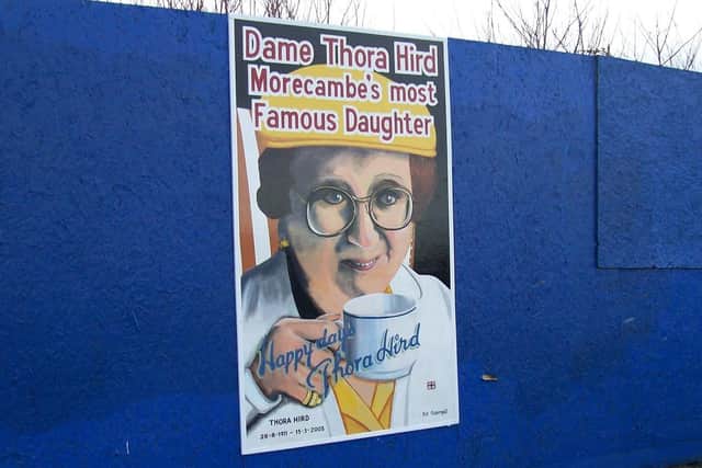 The new Thora Hird mural, by Bob Pickersgill.