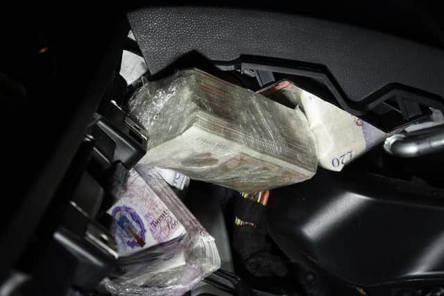 Border Agency officers discovered £100,000 in cash hidden behind the dashboard of the Mercedes that Ajet Balesi was driving after he was stopped at the Channel Tunnel terminal in Kent on January 24