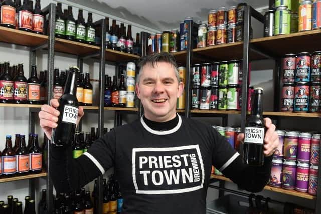 Ian Stezaker of Priest Town Brewing with the honey enhanced beer