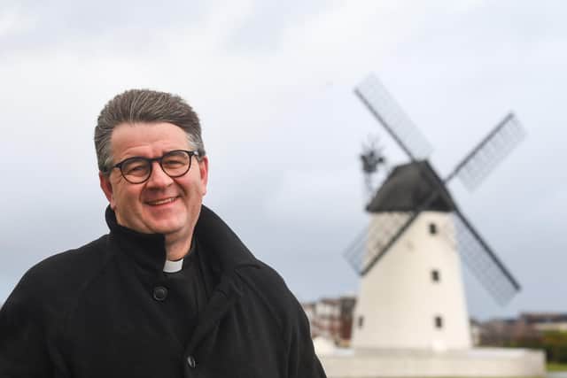 Rev Adam Thomas pictured  in Lytham where he is currently assistant curate at St Cuthbert's church   Photo: Dan Martino