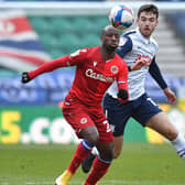 Preston North End's Ben Whiteman battles with Reading's Sone Aluko during the 0-0 draw at Deepdale last weekend