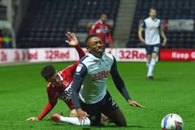 Darnell Fisher playing for Preston North End against Middlesbrough in December