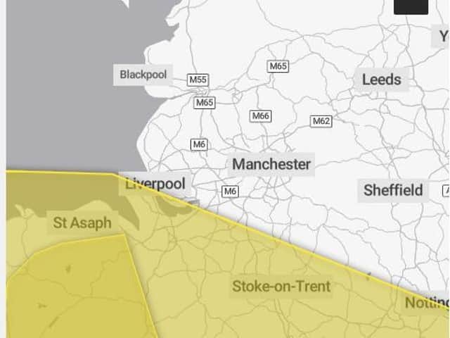 Yellow warnings are in place