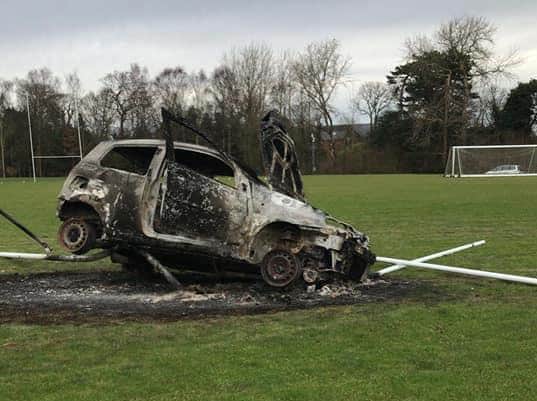 It is one of a number of cars found torched in parks and playing fields around Preston in recent weeks