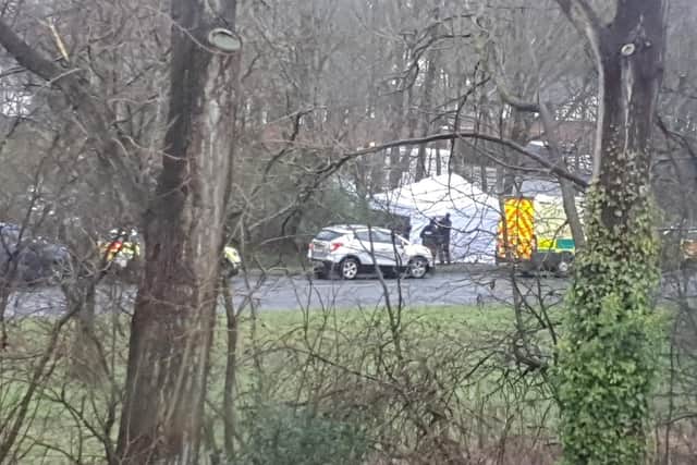 Police and ambulance crews are at the scene of an incident in Clayton Brook Road, Clayton Brook this morning (February 2) where a white tent has been put in place