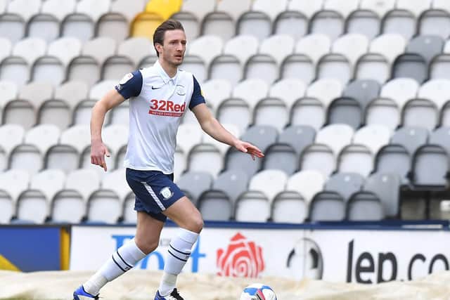 Ben Davies playing in his last home game for PNE against Reading
