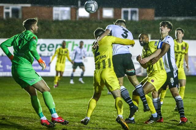 Match action from Chorley's game against AFC Fylde at Victory Park earlier this season
(photo: Stefan Willoughby)
