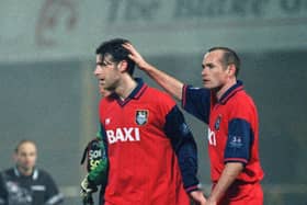 Sean Gregan and Garry Bennett after Preston's win at Chesterfield in December 1996