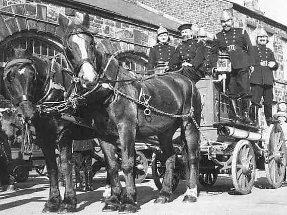 In these days the fire engines were horse drawn