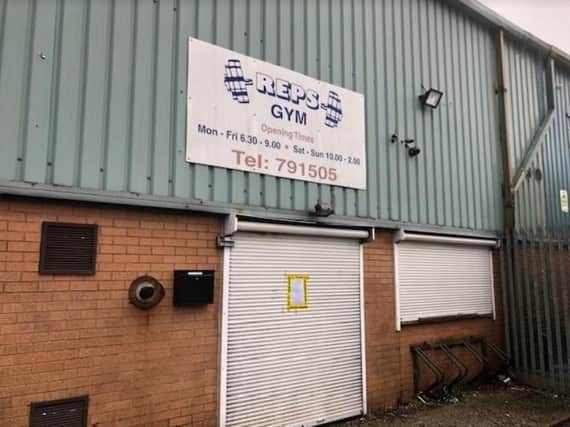 The shutters were down at Reps Gym in Ribbleton today.