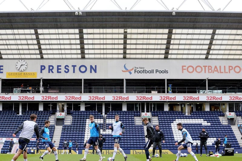 The PNE players warm up before the game.